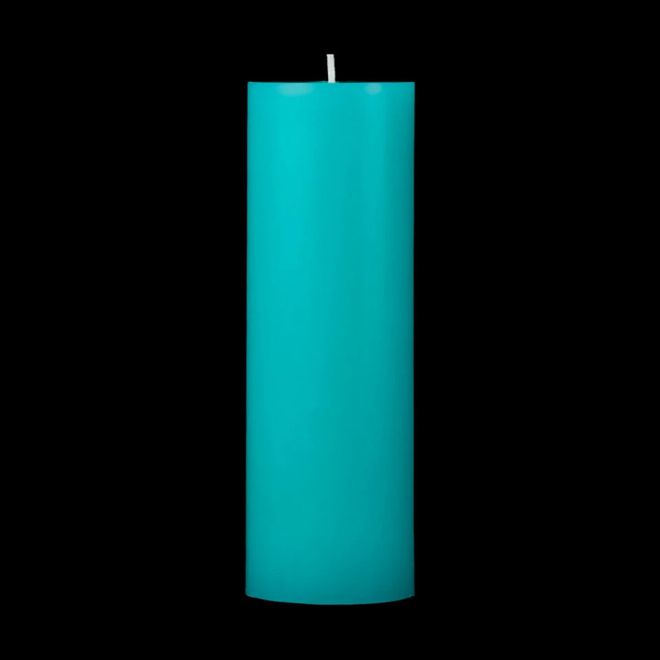 2x6 Turquoise Pillar Candle - Image 6