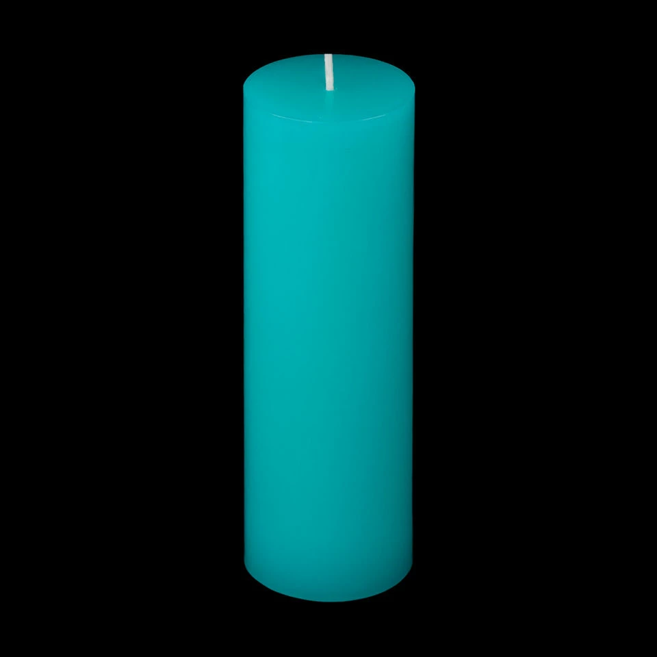 2x6 Turquoise Pillar Candle - Image 7
