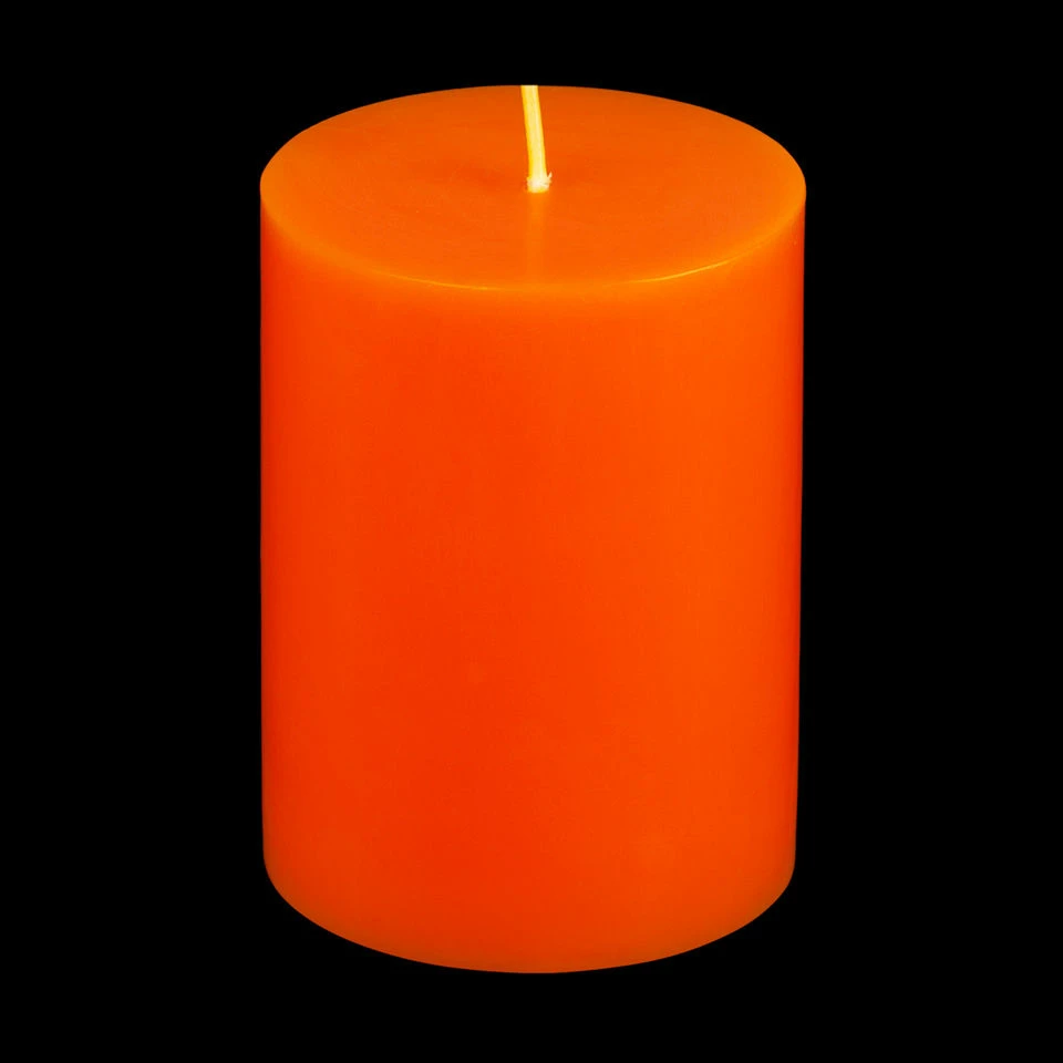 3x4 Orange Pillar Candle - Image 7