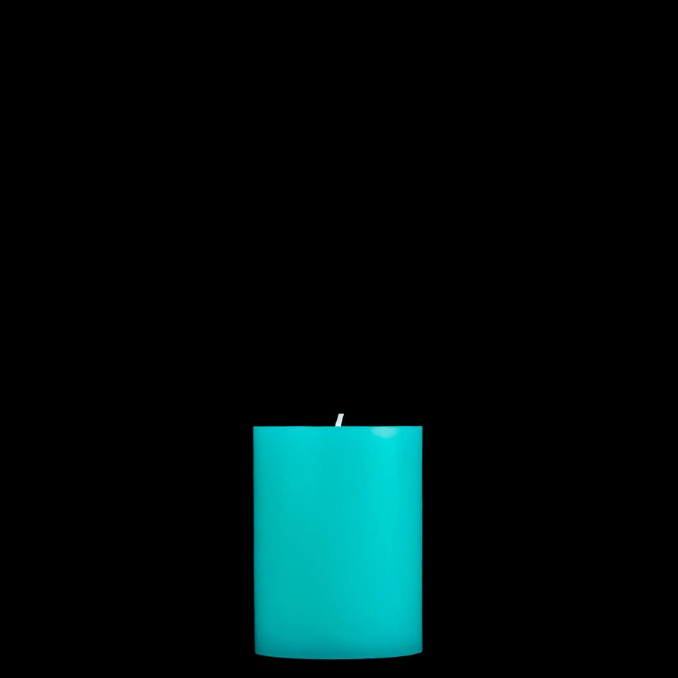 3x4 Turquoise Pillar Candle - Image 2