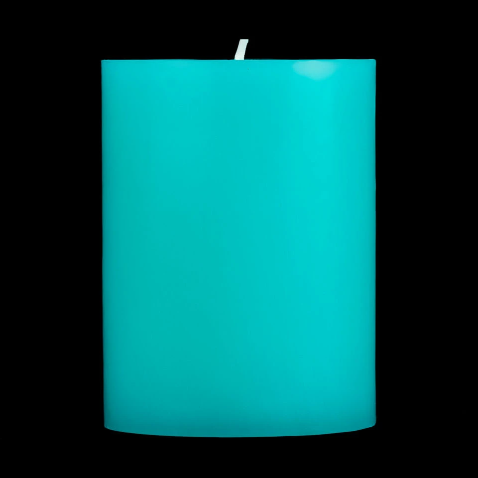 3x4 Turquoise Pillar Candle - Image 6