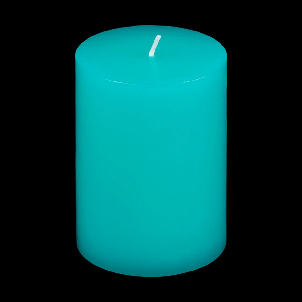 3x4 Turquoise Pillar Candle - Image 7