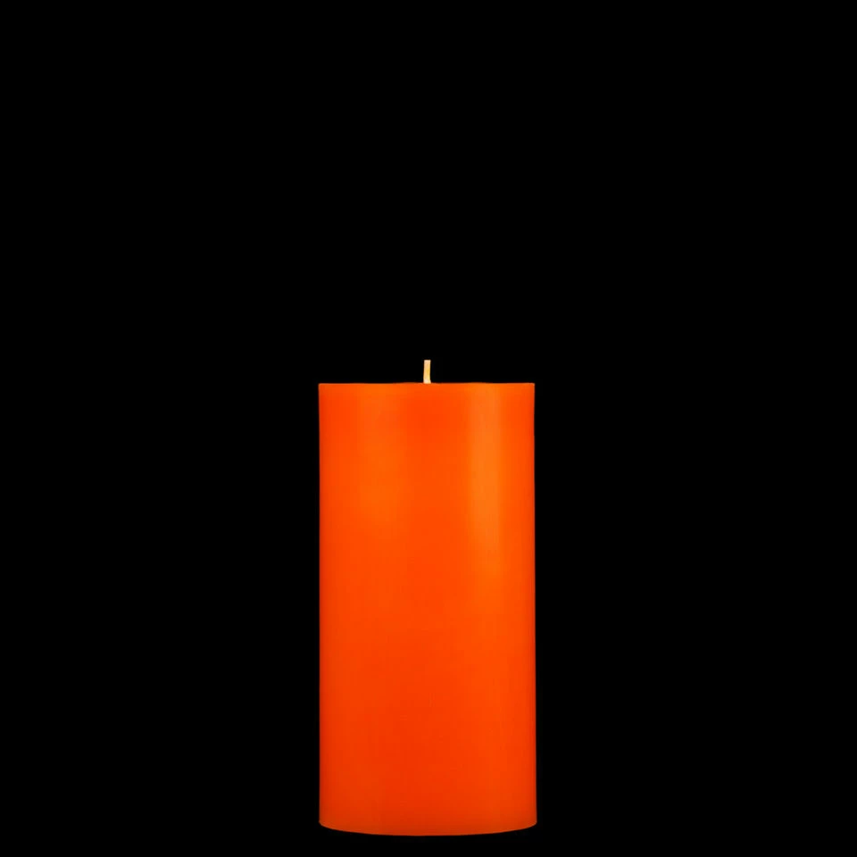 3x6 Orange Pillar Candle - Image 2