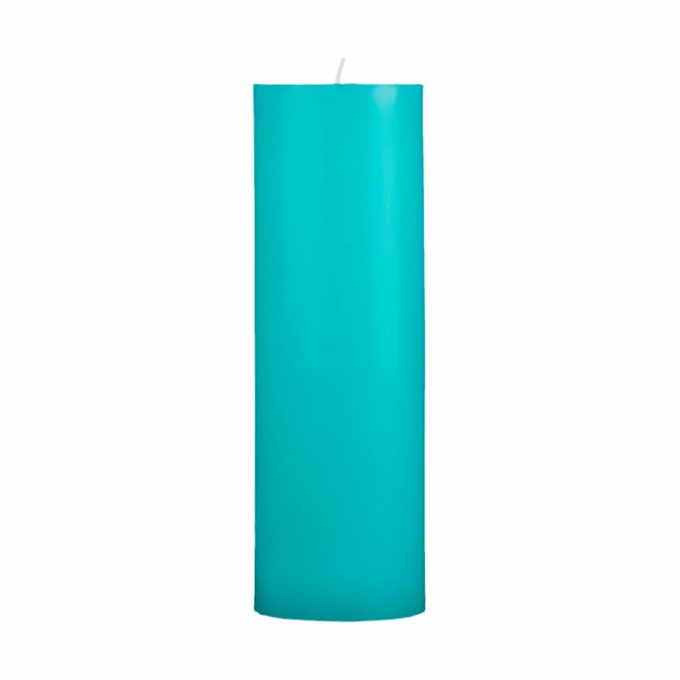 3x9 Turquoise Pillar Candle - Image 3