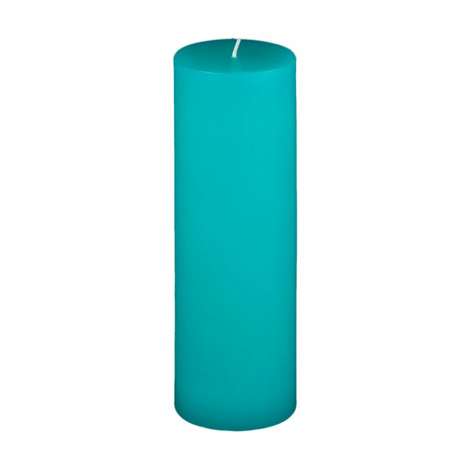 3x9 Turquoise Pillar Candle - Image 4