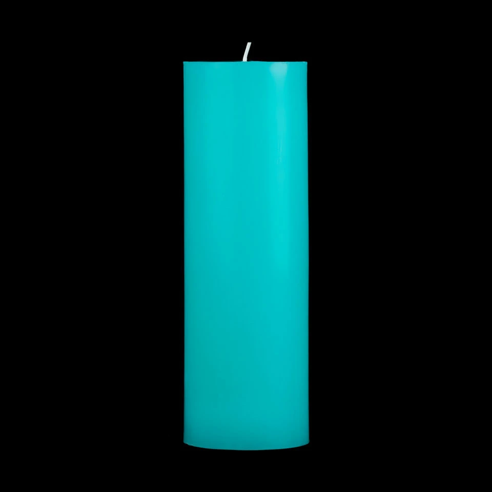 3x9 Turquoise Pillar Candle - Image 8