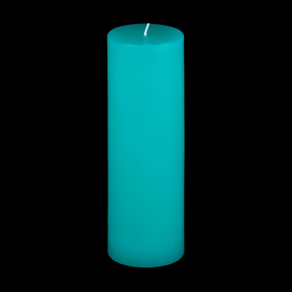 3x9 Turquoise Pillar Candle - Image 9
