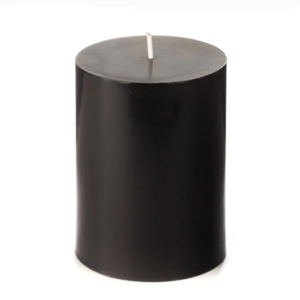 3x4 Black Pillar Candle - Image 3