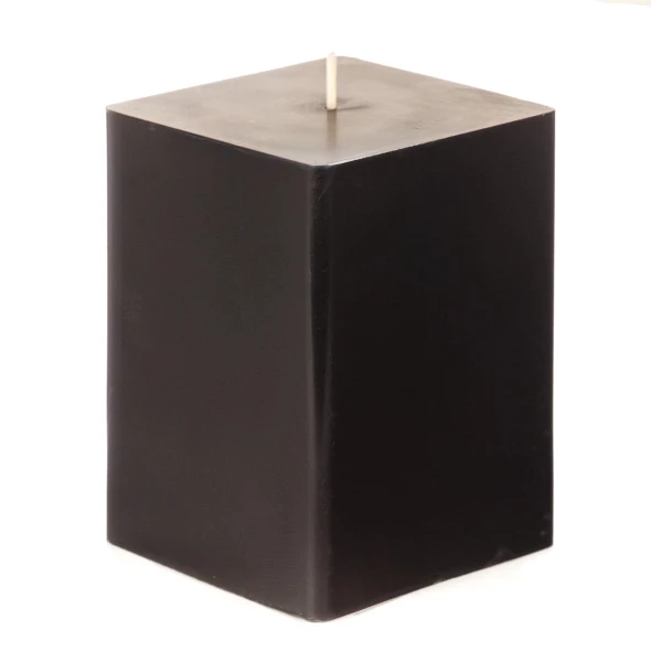 3x3x4 Black Square Pillar Candle - Image 3