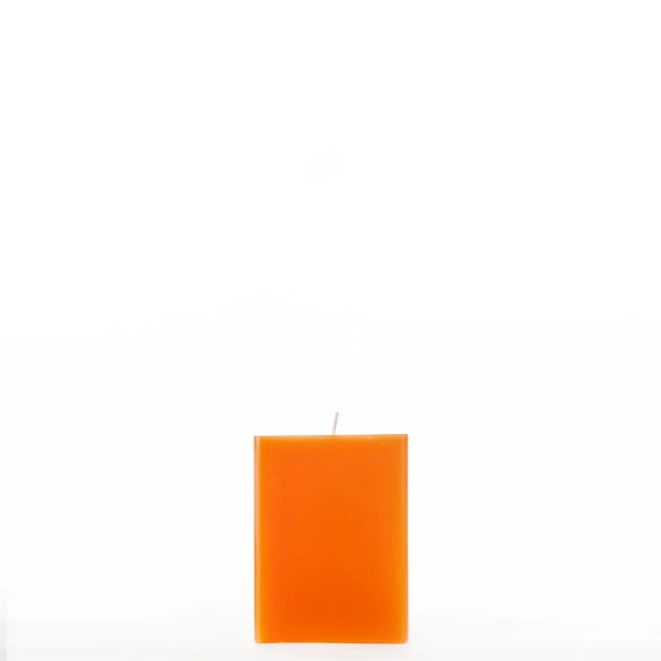 3x3x4 Orange Square Pillar Candle
