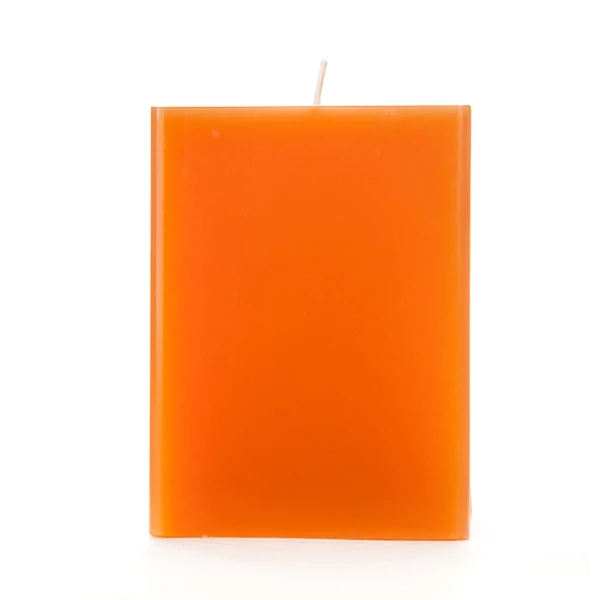 3x3x4 Orange Square Pillar Candle - Image 2