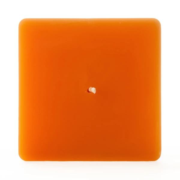 3x3x4 Orange Square Pillar Candle - Image 4
