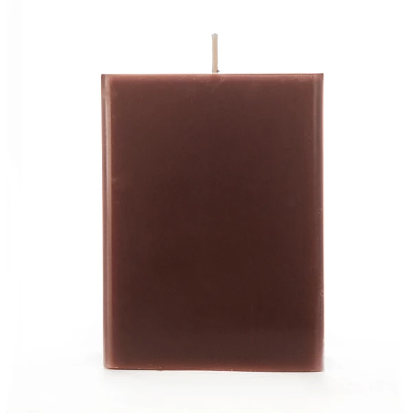 3x3x4 Brown Square Pillar Candle - Image 2