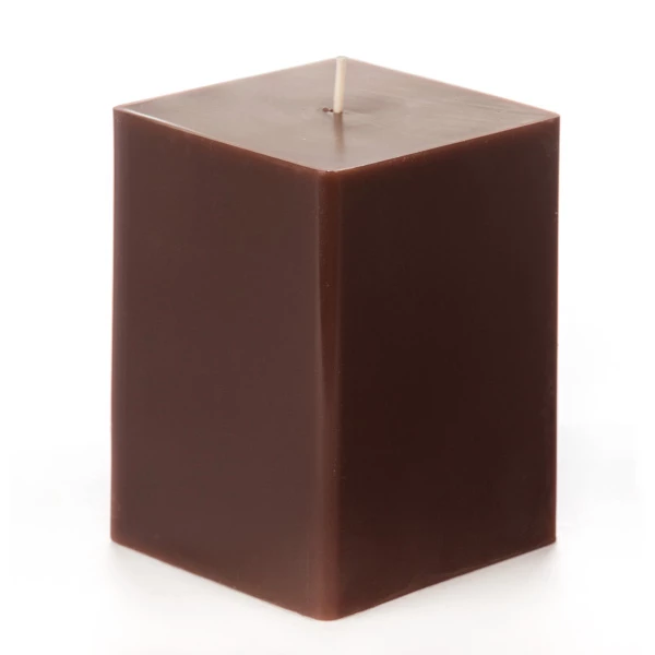 3x3x4 Brown Square Pillar Candle - Image 3