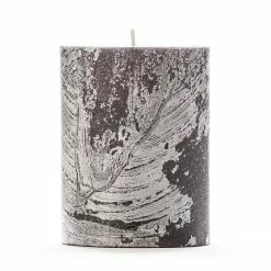 3x4 Black Frosted Pillar Candle