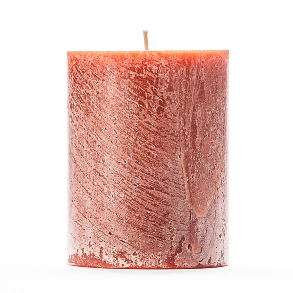 3x4 Orange Frosted Pillar Candle