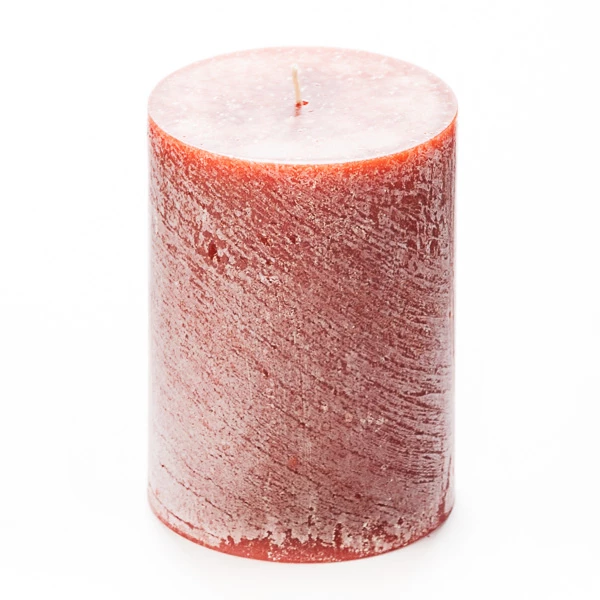 3x4 Orange Frosted Pillar Candle - Image 2