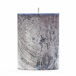 3x4 Blue Frosted Pillar Candle