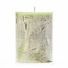3x4 Green Frosted Pillar Candle
