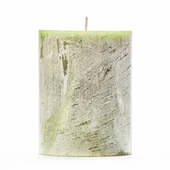 3x4 Green Frosted Pillar Candle