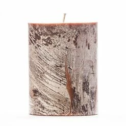 3x4 Brown Frosted Pillar Candle