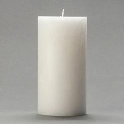 3x6 White Frosted Pillar Candle