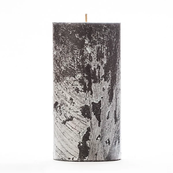 3x6 Black Frosted Pillar Candle