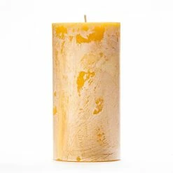 3x6 Yellow Frosted Pillar Candle