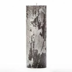 3x9 Black Frosted Pillar Candle