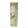 3x9 Green Frosted Pillar Candle
