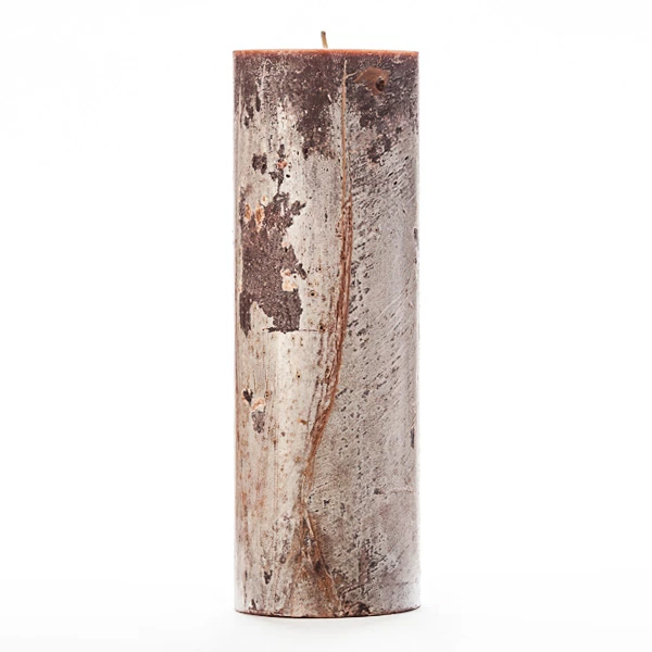 3x9 Brown Frosted Pillar Candle