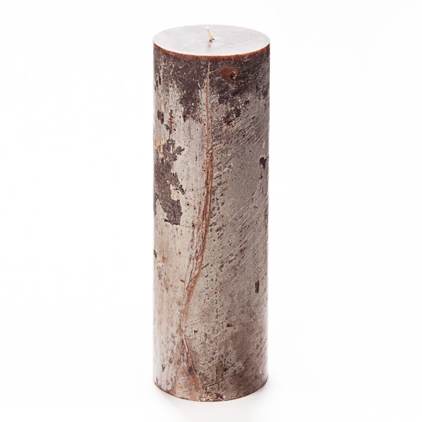 3x9 Brown Frosted Pillar Candle - Image 2