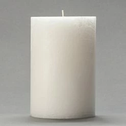 4x6 White Frosted Pillar Candle