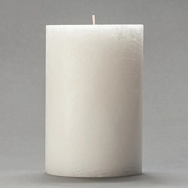 4x6 White Frosted Pillar Candle