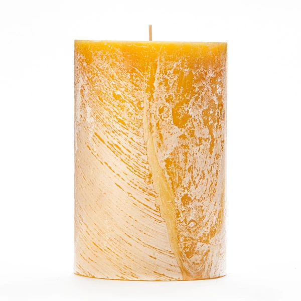 4x6 Yellow Frosted Pillar Candle
