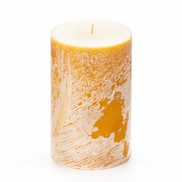 4x6 Yellow Frosted Pillar Candle - Image 2