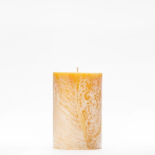 4x6 Yellow Frosted Pillar Candle - Image 5