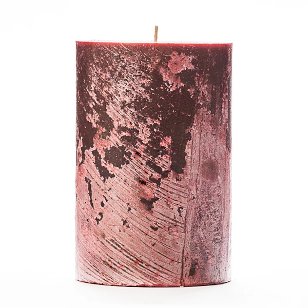 4x6 Red Frosted Pillar Candle