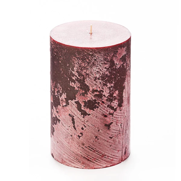 4x6 Red Frosted Pillar Candle - Image 2