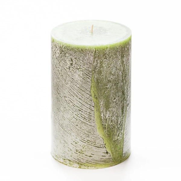 4x6 Green Frosted Pillar Candle - Image 2