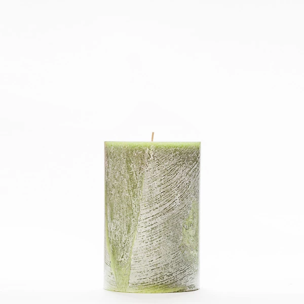 4x6 Green Frosted Pillar Candle - Image 5