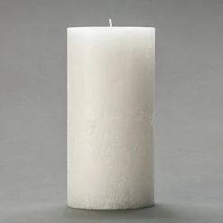 4x8 White Frosted Pillar Candle