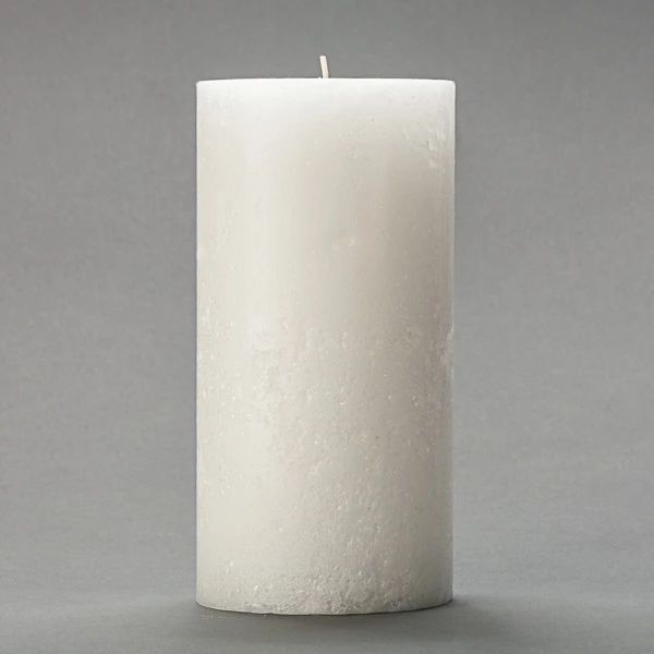 4x8 White Frosted Pillar Candle