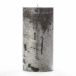 4x8 Black Frosted Pillar Candle