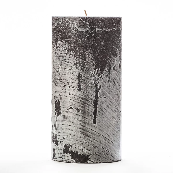 4x8 Black Frosted Pillar Candle