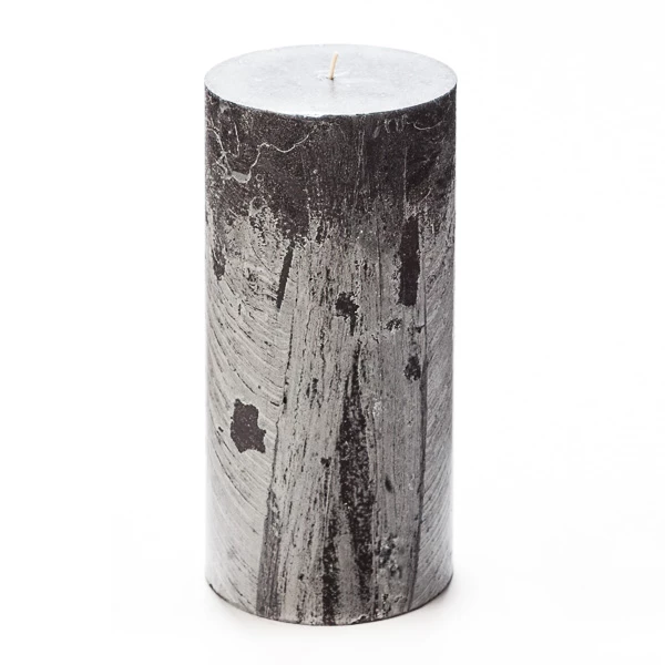 4x8 Black Frosted Pillar Candle - Image 2
