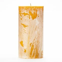 4x8 Yellow Frosted Pillar Candle