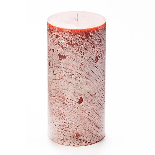 4x8 Orange Frosted Pillar Candle - Image 2