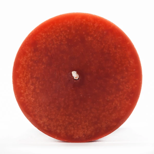 4x8 Orange Frosted Pillar Candle - Image 3