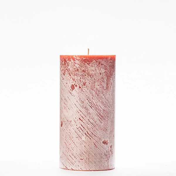 4x8 Orange Frosted Pillar Candle - Image 5